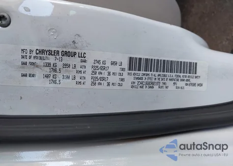 2013 Chrysler Town & Country Touring z USA, uszkodzony, nr VIN 2C4RC1BG8DR821972